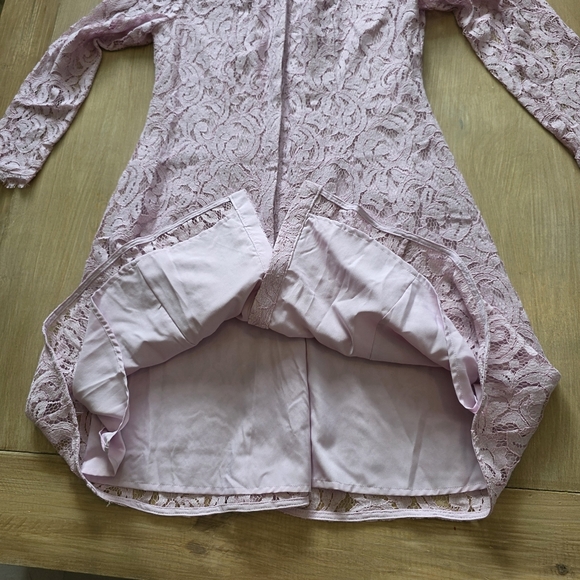 NWOT Nanette Lepore Lilac Lace Long Sleeve Shirt Dress – Size 10 - Picture 10 of 12